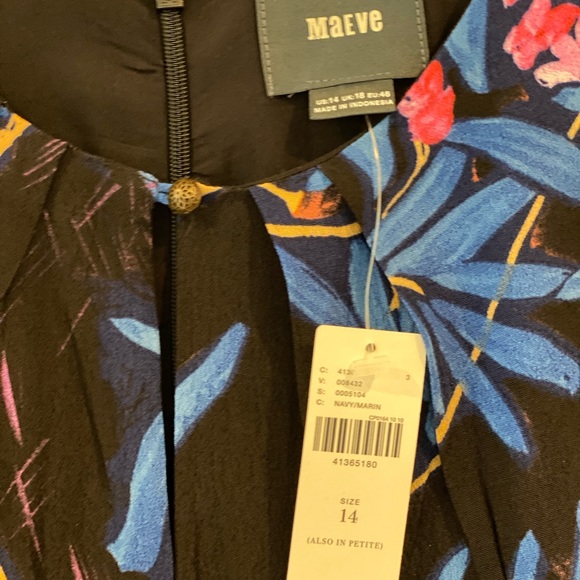 Anthropologie Blue Cold Shoulder Midi Dress - Picture 7 of 8